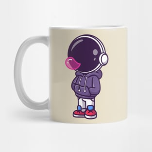 Cute Astronaut Blowing Candy Bubble Cartoon Mug